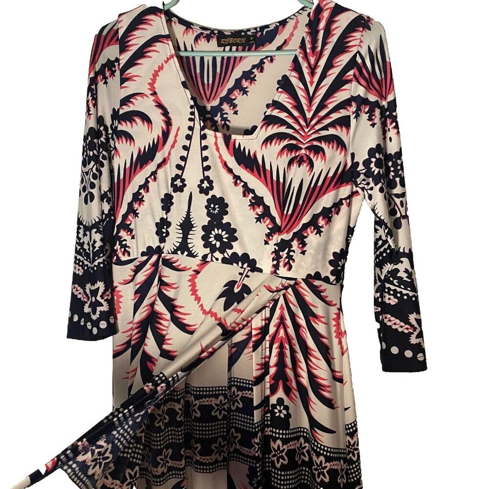 Reborn Floral Printed Long Sleeve Maxi Dress Size Medium